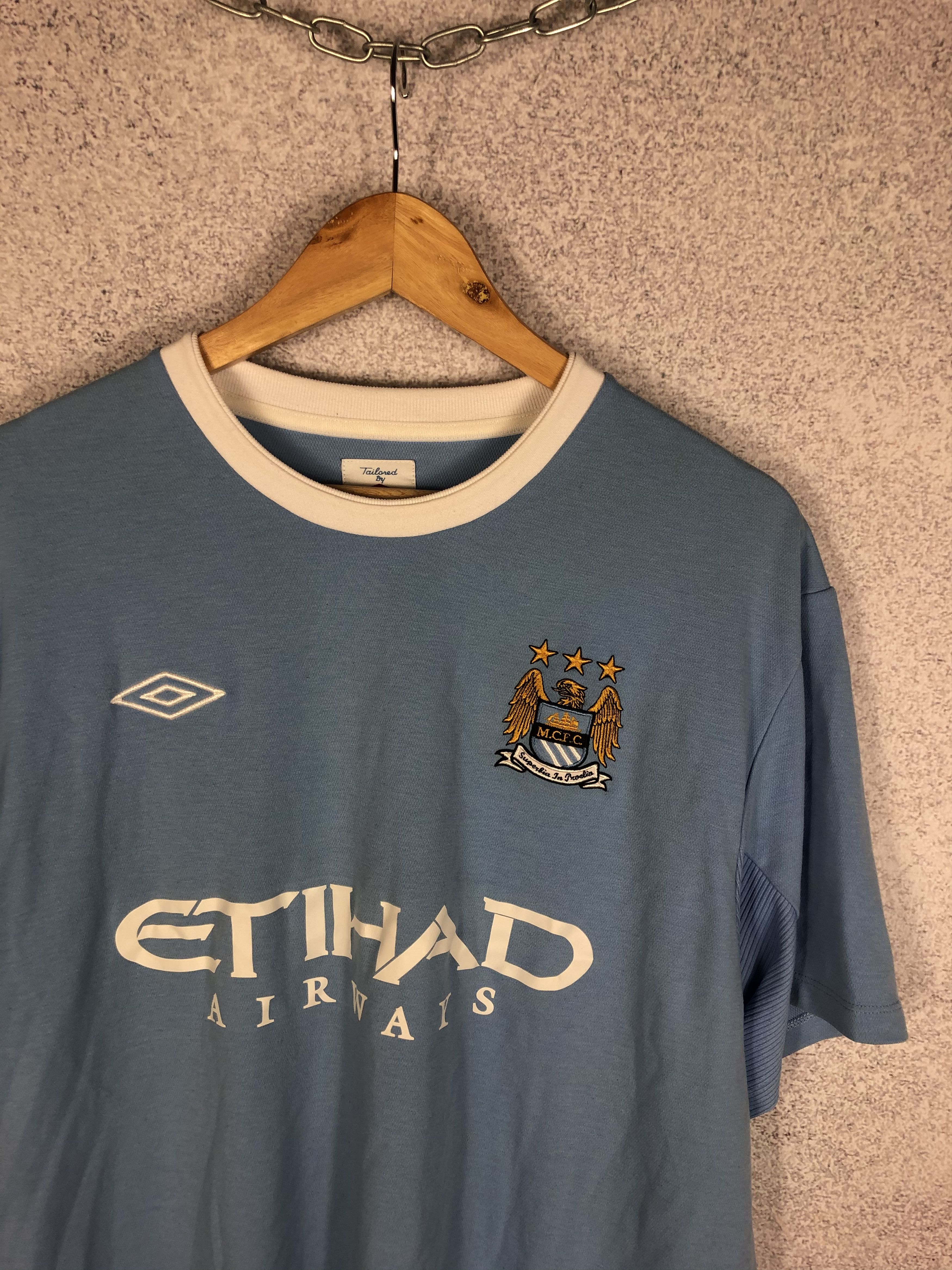Manchester City Vintage Home Umbro Soccer Jersey Shirt