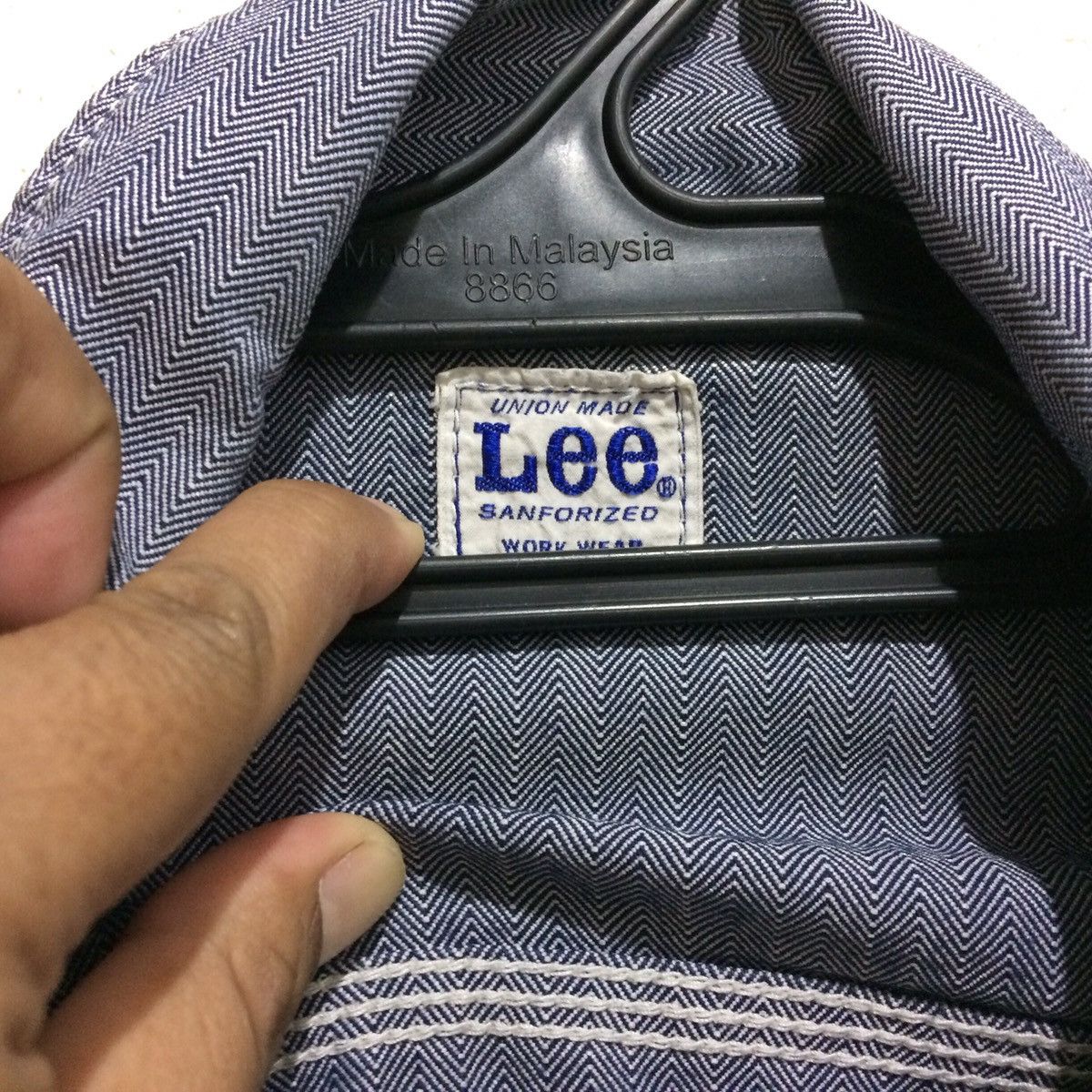Lee × Vintage Vtg Union Made LEE Sanforized Workwear Chore Zip Striped Size US M / EU 48-50 / 2 - 6 Thumbnail
