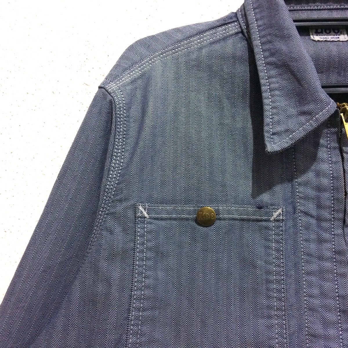 Lee × Vintage Vtg Union Made LEE Sanforized Workwear Chore Zip Striped Size US M / EU 48-50 / 2 - 3 Thumbnail