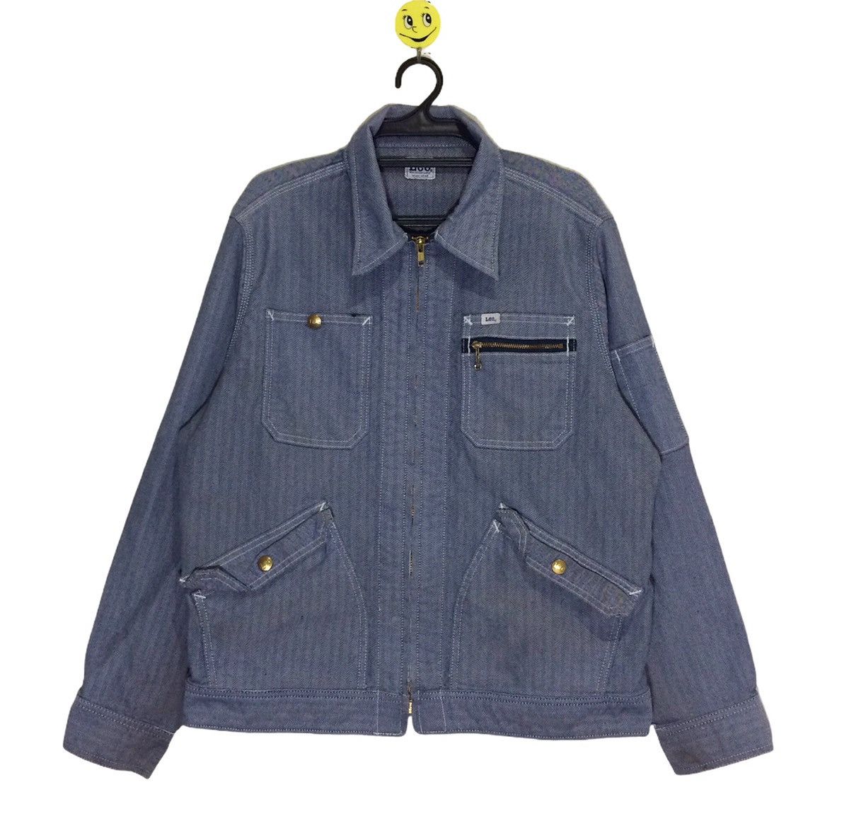 Lee × Vintage Vtg Union Made LEE Sanforized Workwear Chore Zip Striped Size US M / EU 48-50 / 2 - 1 Thumbnail