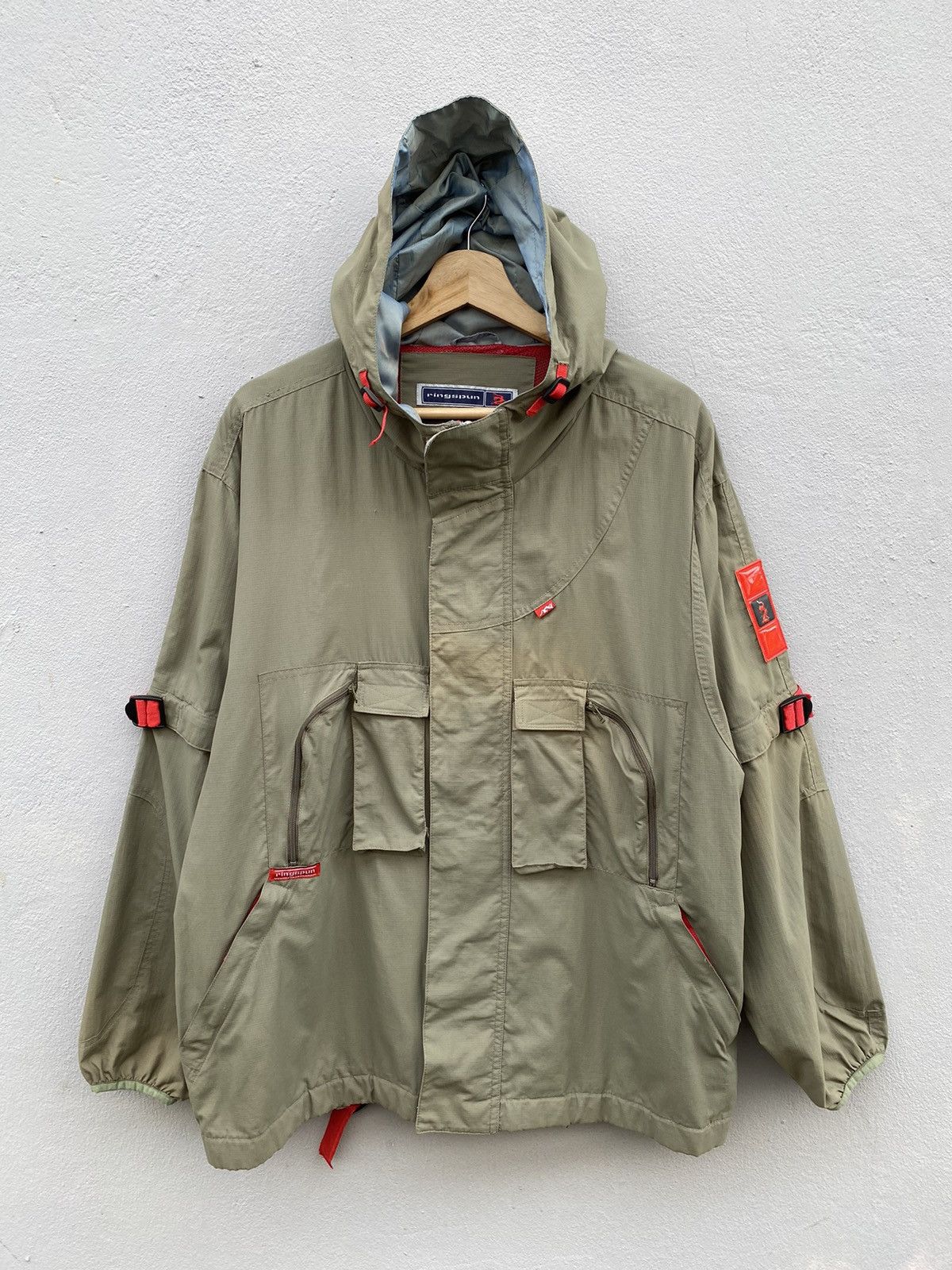 Ringspun Vtg Rare RINGSPUN Utility / Detachable Sleeve 90s Streetwear Size US L / EU 52-54 / 3 - 1 Thumbnail