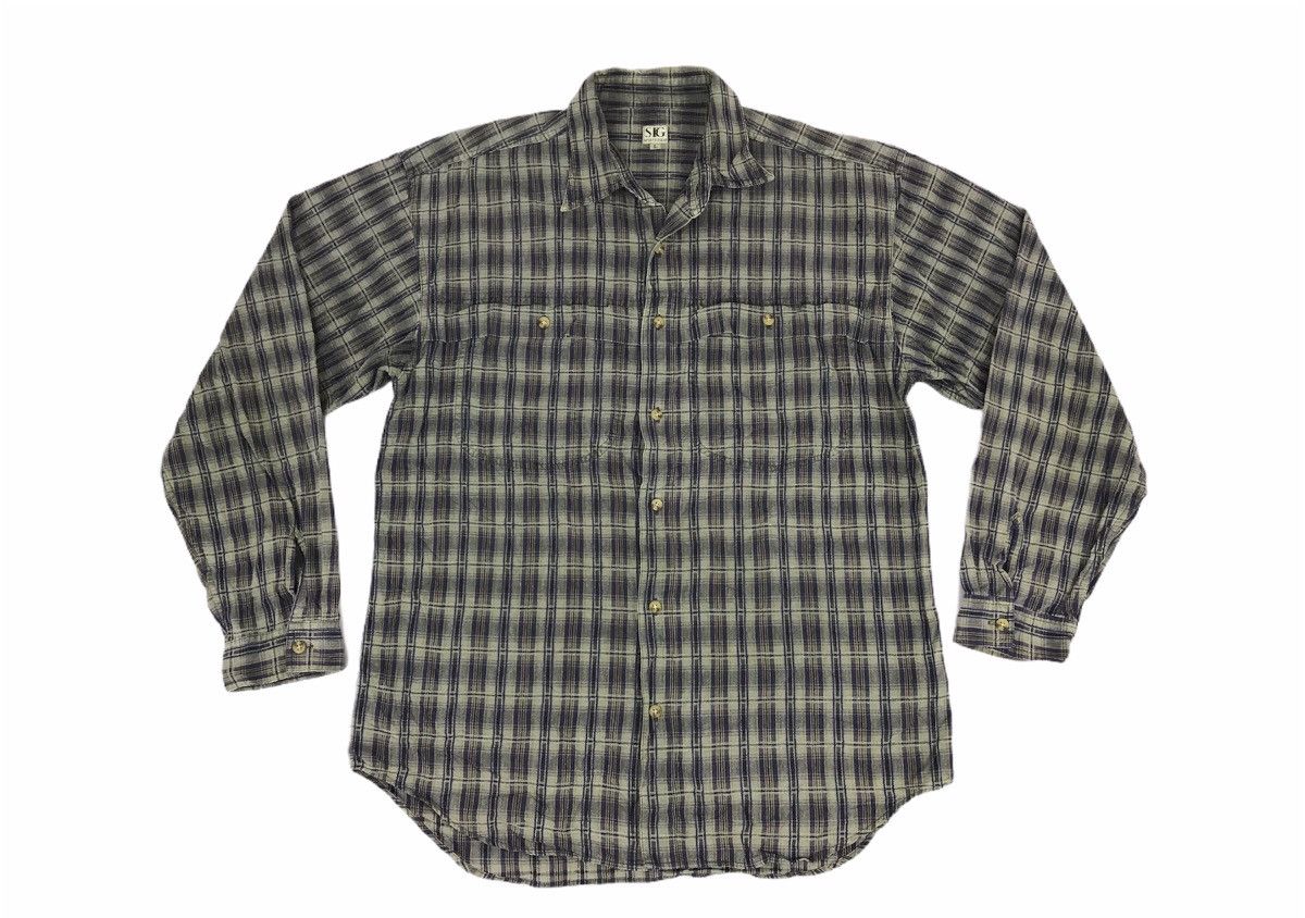 Vintage Vintage SFG Western Wear Shadow Plaid Checked Streetwear Size US L / EU 52-54 / 3 - 1 Thumbnail
