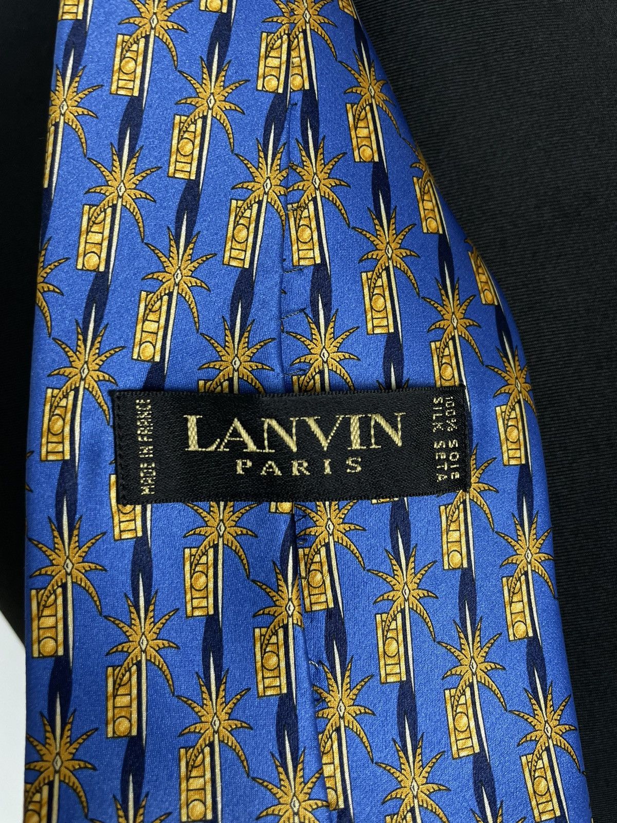 Lanvin Lanvin Paris Silk Tie Blue Gold Size ONE SIZE - 3 Thumbnail