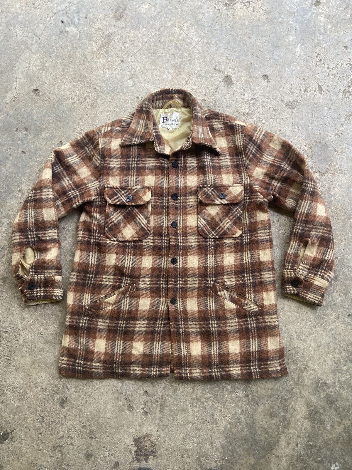 Flannel Vintage Beaver’s Button Up Checkered Wool Flannel Size US L / EU 52-54 / 3 - 1 Thumbnail