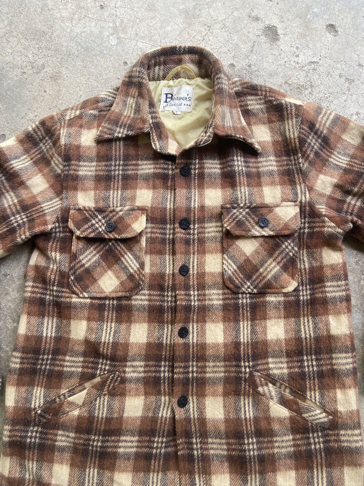 Flannel Vintage Beaver’s Button Up Checkered Wool Flannel Size US L / EU 52-54 / 3 - 3 Thumbnail
