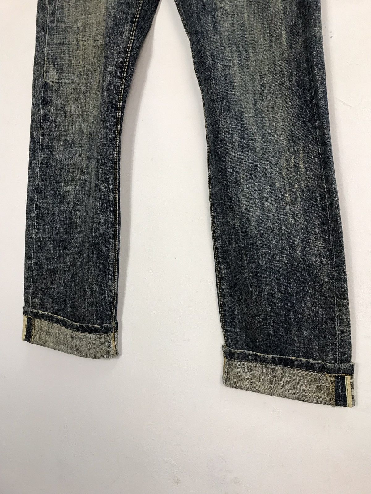Japanese Brand × Lee Vintage Lee Distressed Denim Half Selvedge Jeans Design Size US 32 / EU 48 - 9 Thumbnail