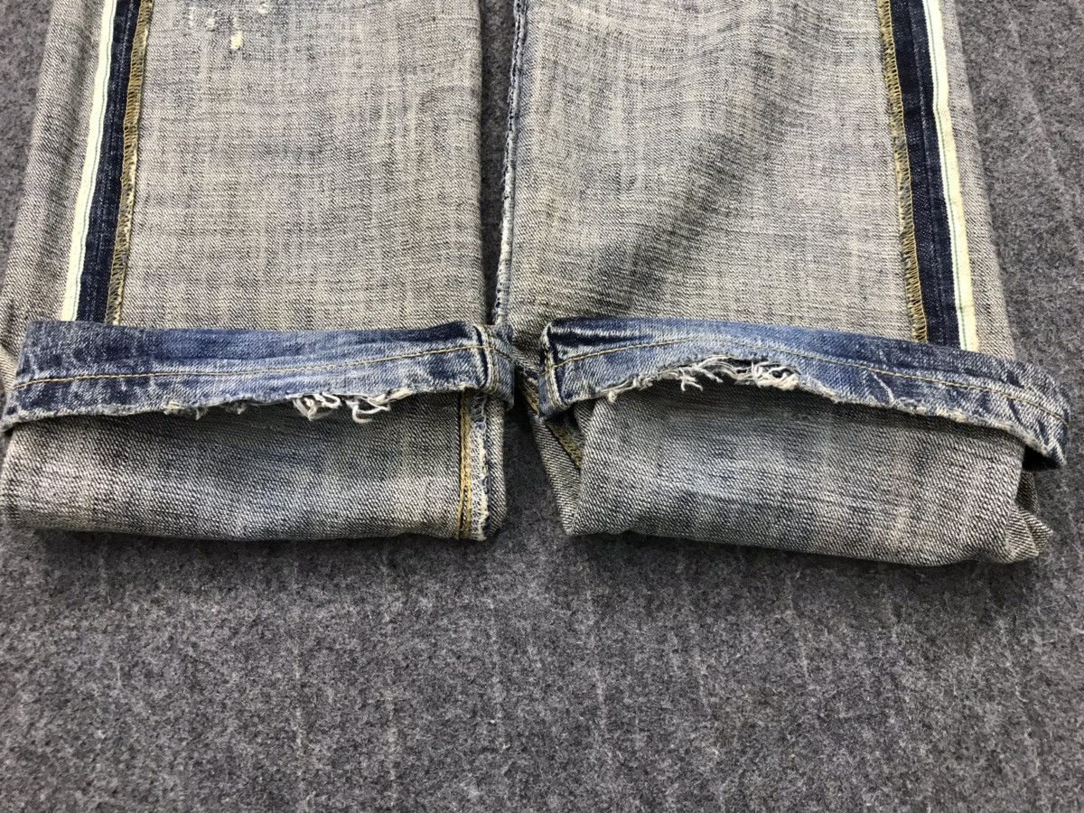 Japanese Brand × Lee Vintage Lee Distressed Denim Half Selvedge Jeans Design Size US 32 / EU 48 - 25 Thumbnail