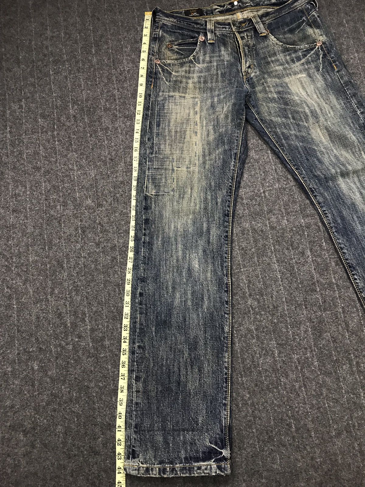 Japanese Brand × Lee Vintage Lee Distressed Denim Half Selvedge Jeans Design Size US 32 / EU 48 - 22 Thumbnail
