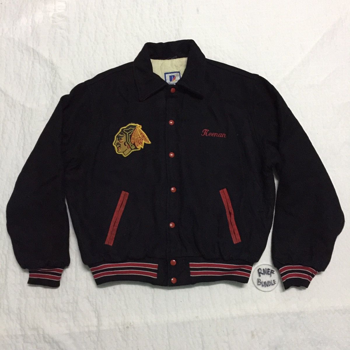 Rennoc Vintage Rennoc Big Logo at back style Varsity Jacket Size US L / EU 52-54 / 3 - 12 Thumbnail