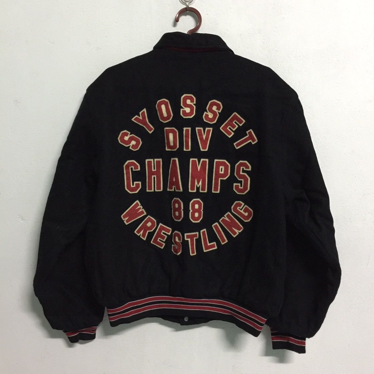 image of Made In USA x Rennoc Classic Vintage Rennoc Big Logo At Back Style Varsity Jacket (Size Large)