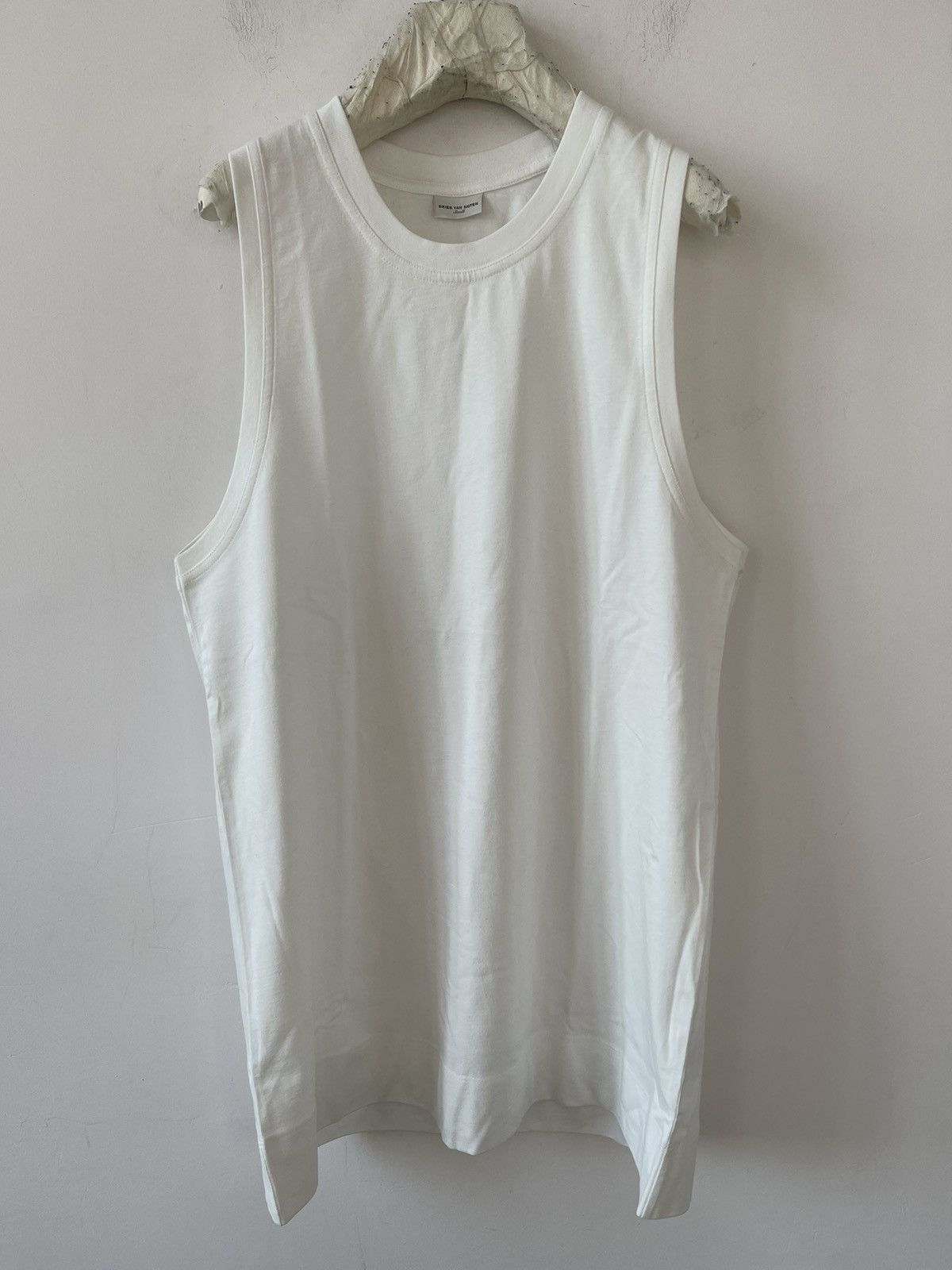 Dries Van Noten Dries Van Noten Off-White Jersey Tank Top Size US S / EU 44-46 / 1 - 2 Thumbnail