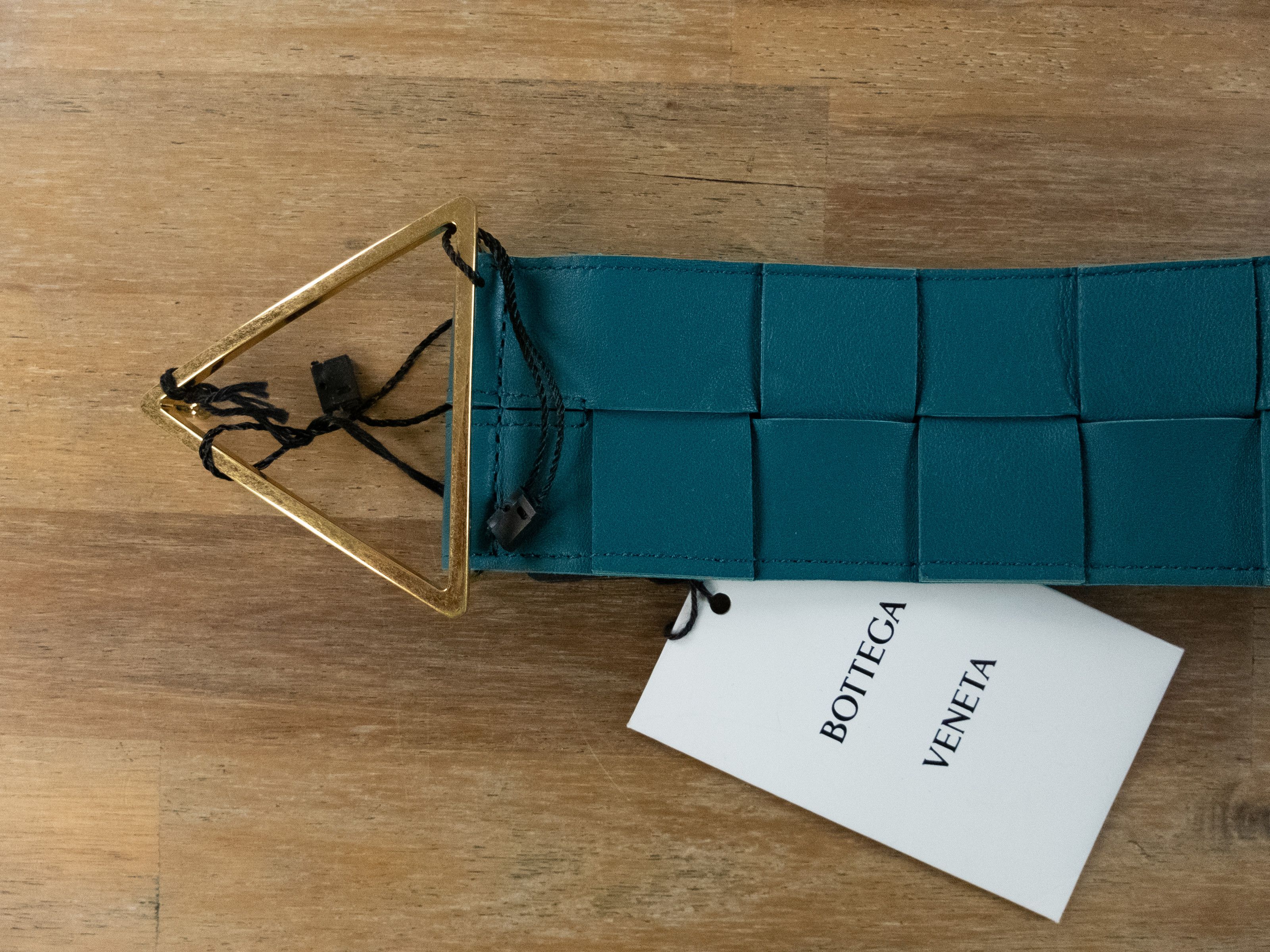Bottega Veneta BOTTEGA VENETA blue intrecciato woven triangle belt 80 Size ONE SIZE - 5 Thumbnail