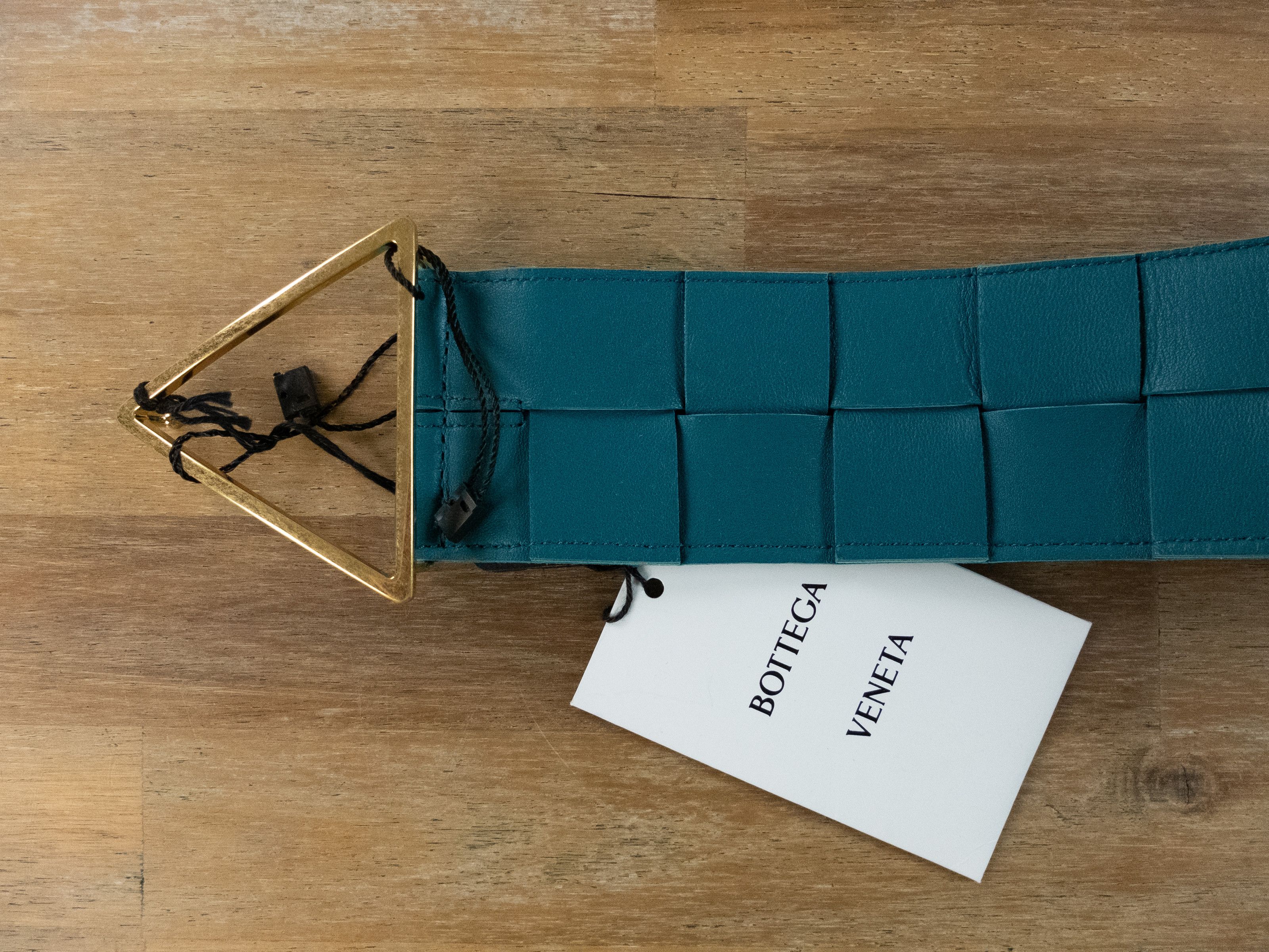 Bottega Veneta BOTTEGA VENETA blue intrecciato woven triangle belt 80 Size ONE SIZE - 6 Thumbnail