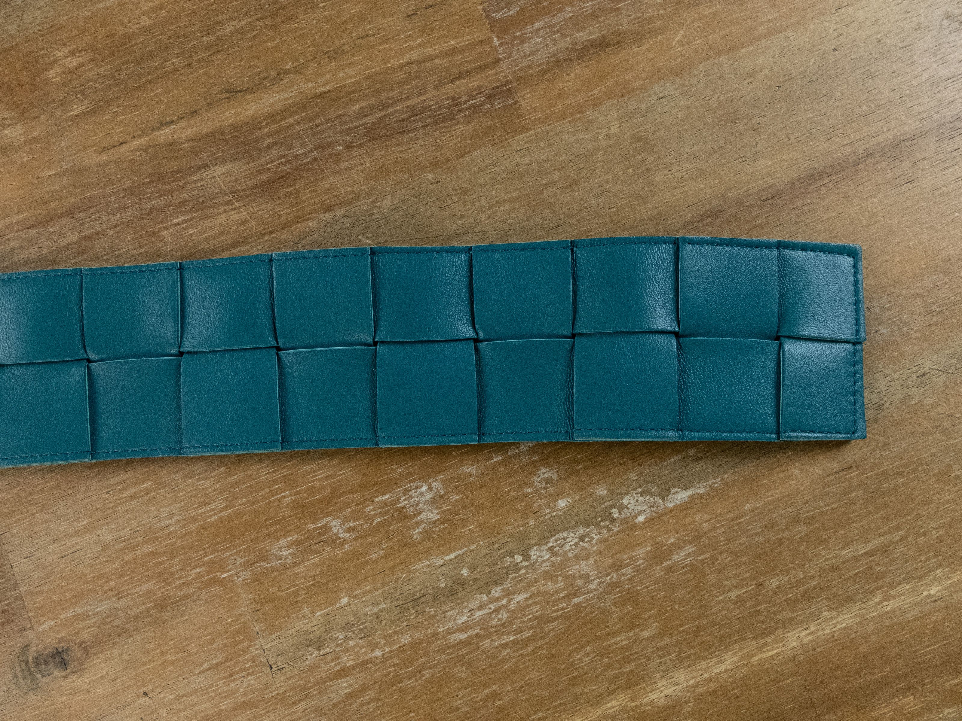 Bottega Veneta BOTTEGA VENETA blue intrecciato woven triangle belt 80 Size ONE SIZE - 7 Thumbnail