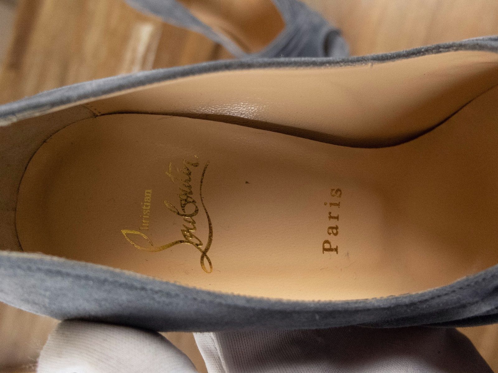 Christian Louboutin $945 CHRISTIAN LOUBOUTIN Drapadita gray suede platform pumps Size US 7 / IT 37 - 4 Thumbnail
