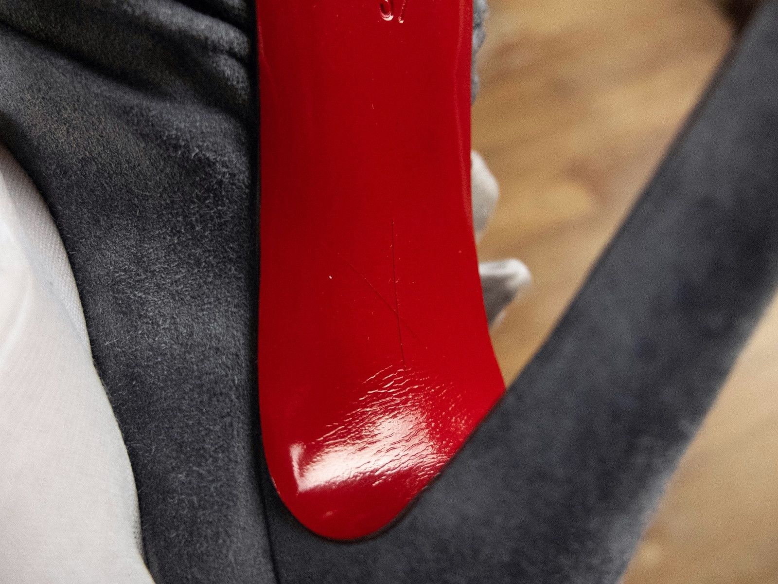 Christian Louboutin $945 CHRISTIAN LOUBOUTIN Drapadita gray suede platform pumps Size US 7 / IT 37 - 8 Thumbnail