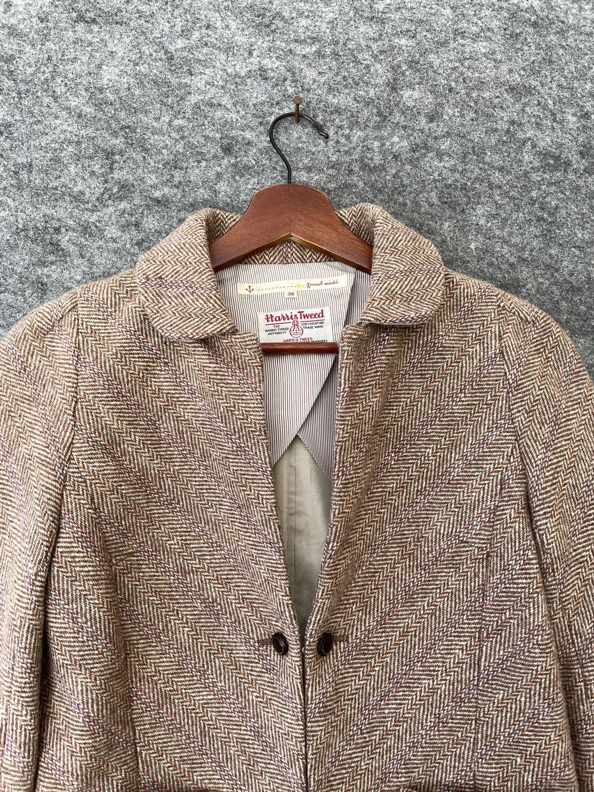 Harris Tweed × Japanese Brand HARIS TWEED x GRAND MIDI WOOL JACKET Size US XS / EU 42 / 0 - 2 Thumbnail