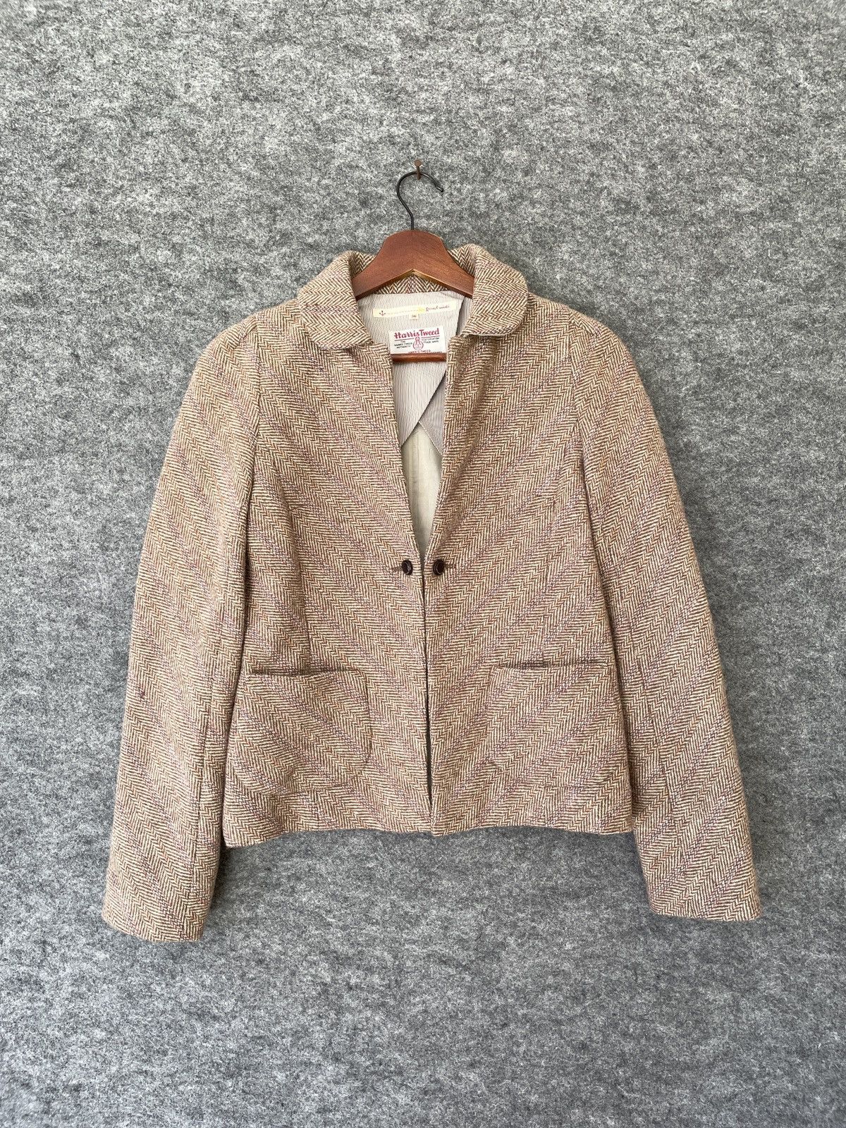 Harris Tweed × Japanese Brand HARIS TWEED x GRAND MIDI WOOL JACKET Size US XS / EU 42 / 0 - 1 Thumbnail