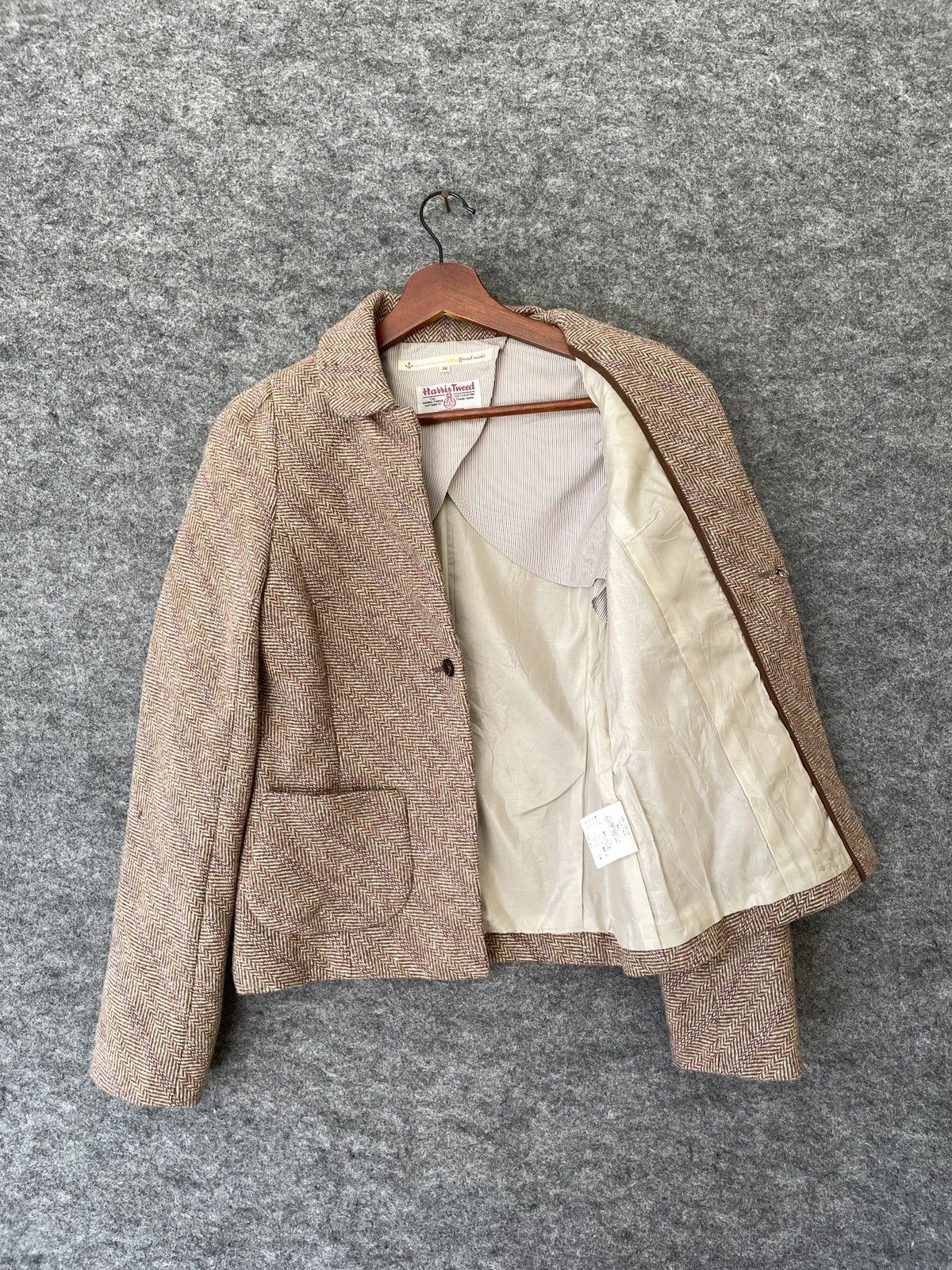 Harris Tweed × Japanese Brand HARIS TWEED x GRAND MIDI WOOL JACKET Size US XS / EU 42 / 0 - 5 Thumbnail