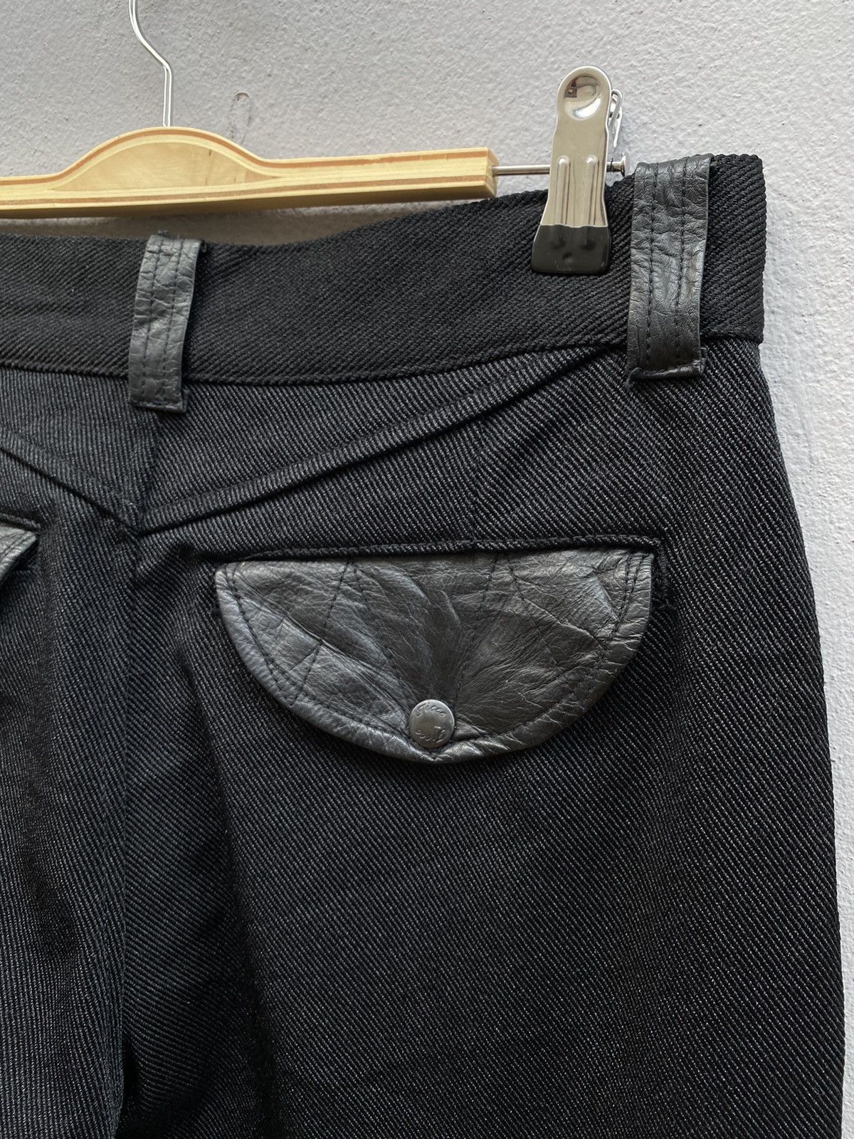 Yoshiyuki Konishi 💥RARE💥 Yoshiyuki Konishi “FICCE” Leather Panel Biker Pant Size US 30 / EU 46 - 9 Thumbnail