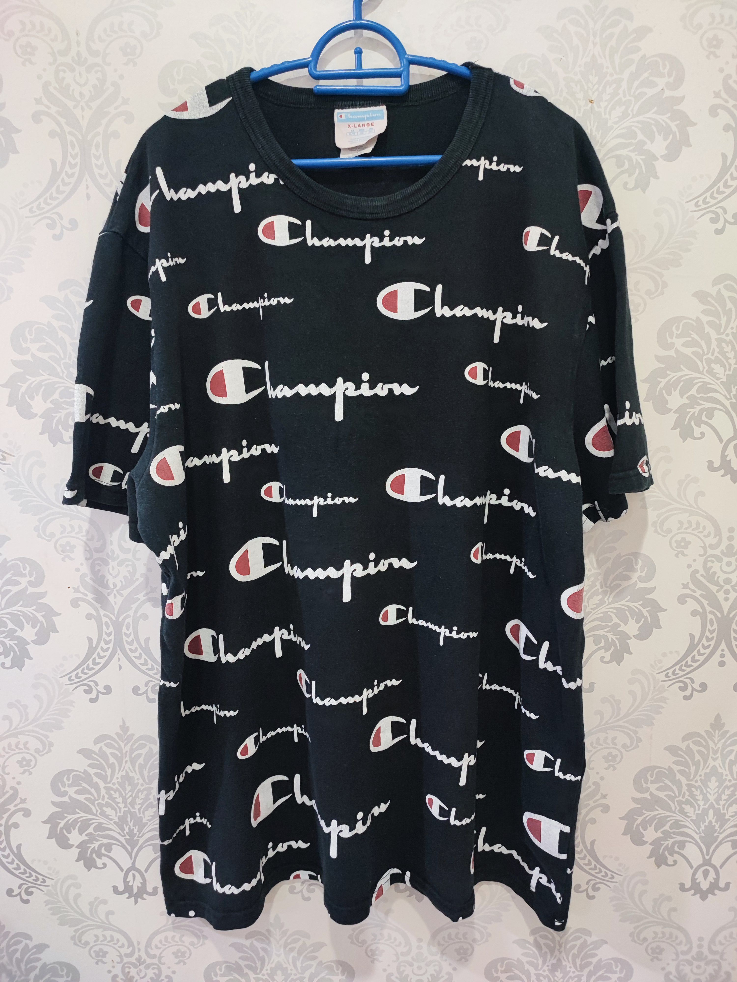 Champion × Vintage Rare!! Vintage Y2K Champion OVP Spellout t-shir Size US XL / EU 56 / 4 - 1 Thumbnail
