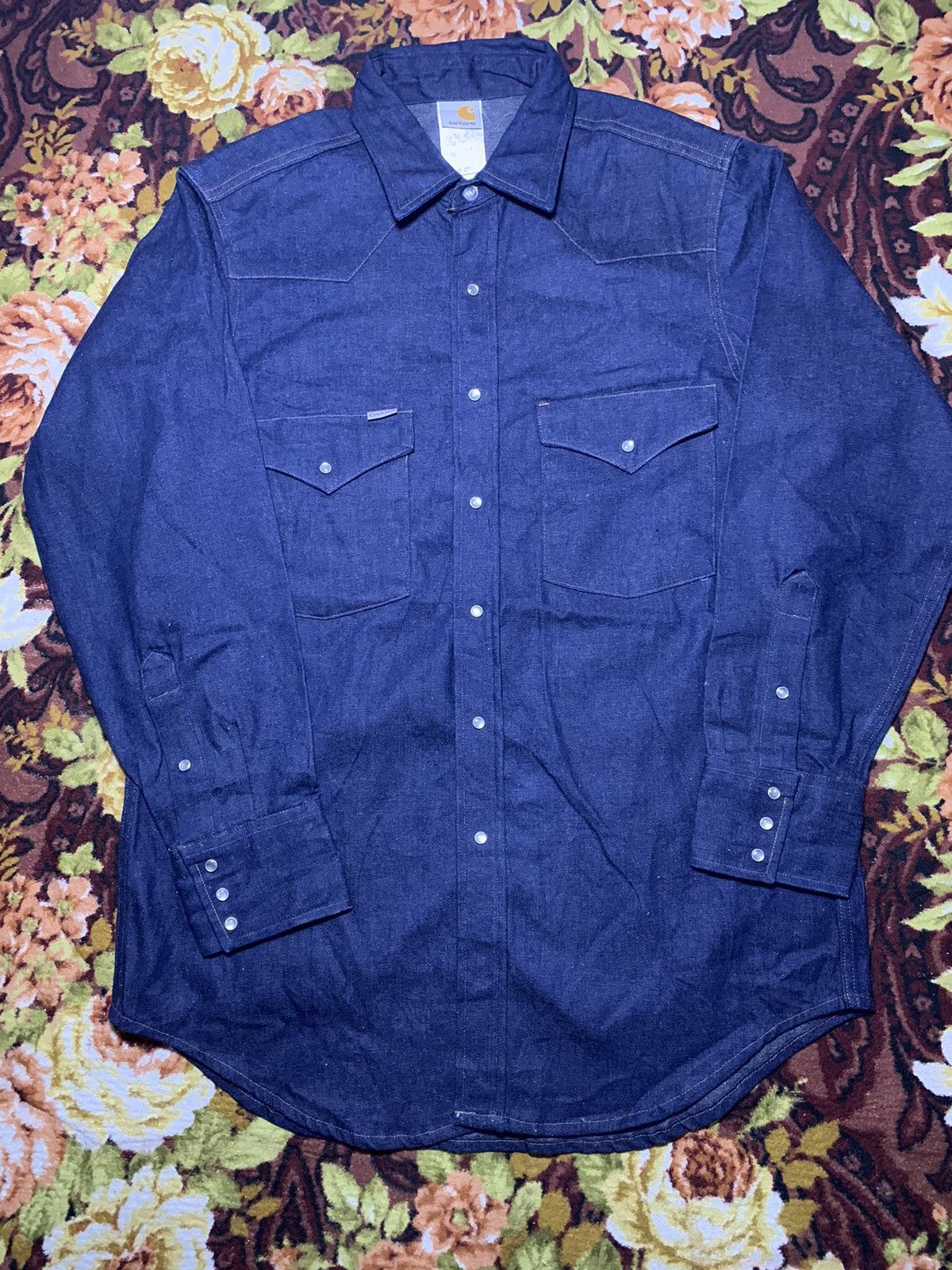 Carhartt × Vintage Vintage Carhartt western pearl snap made in USA Size US L / EU 52-54 / 3 - 1 Thumbnail