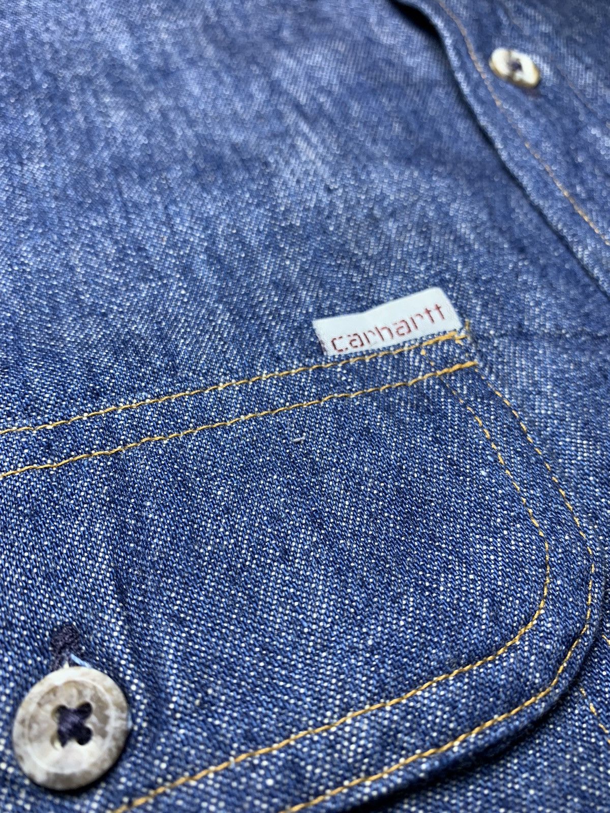 Carhartt × Vintage Vintage Carhartt Long Sleeve Denim Made in USA Size US L / EU 52-54 / 3 - 2 Thumbnail