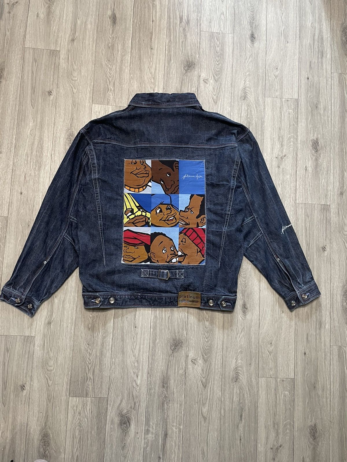 Vintage 🎤 RARE VTG FUBU PLATINUM DENIM JACKET FAT ALBERT GANG