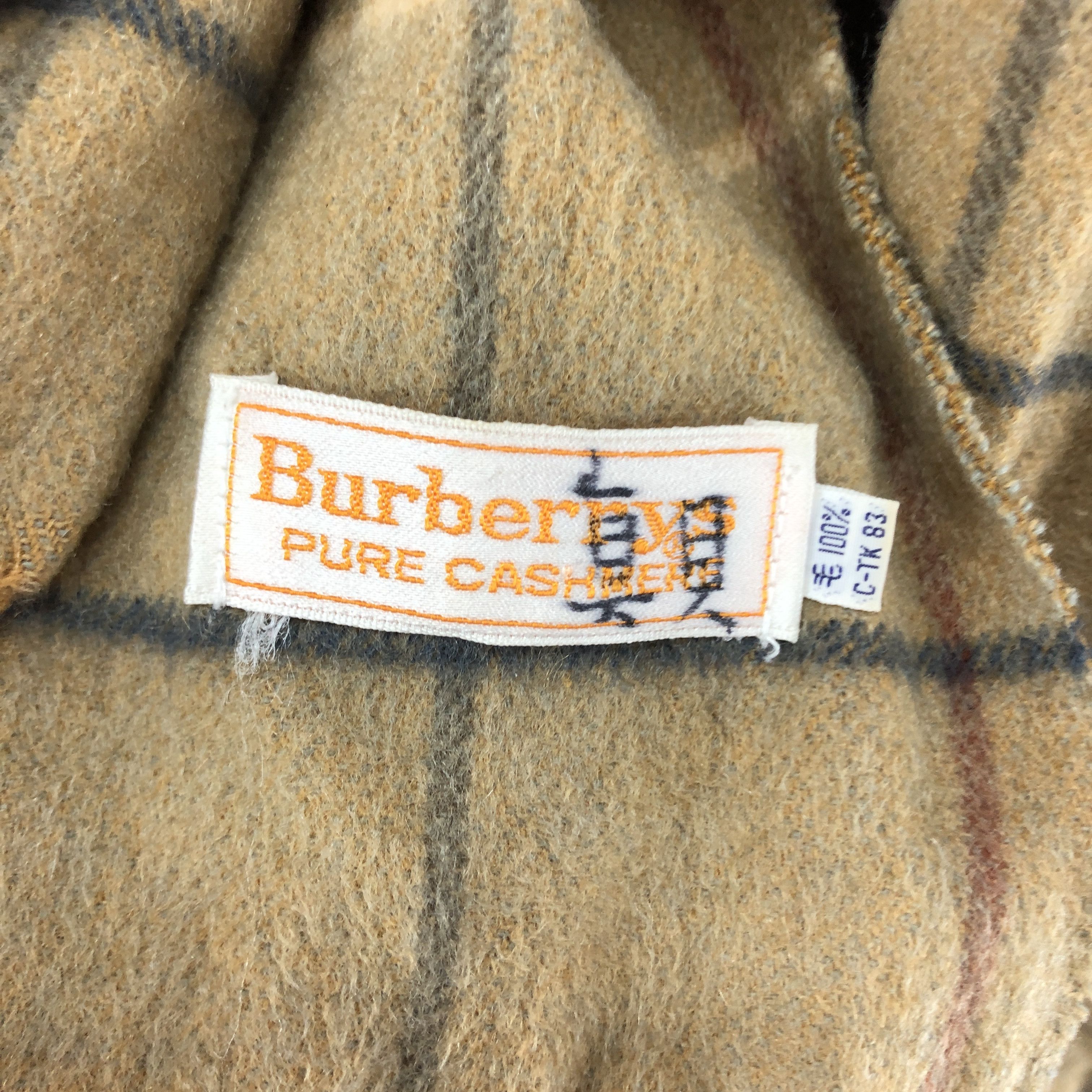 90s Vintage BURBERRYS PURE CASHMERE Scarf Muffler #0937/AG