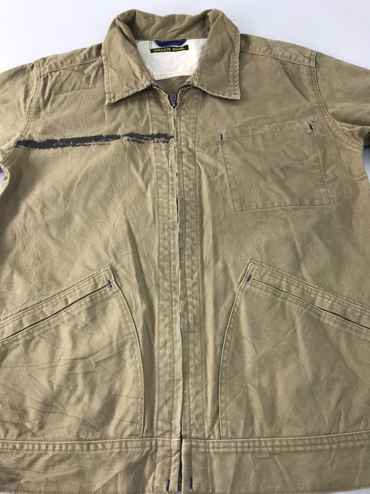 Japanese Brand × Vintage Green Bowl by Old Betty's Khakis Work Jacket Double Pocket Size US L / EU 52-54 / 3 - 4 Thumbnail
