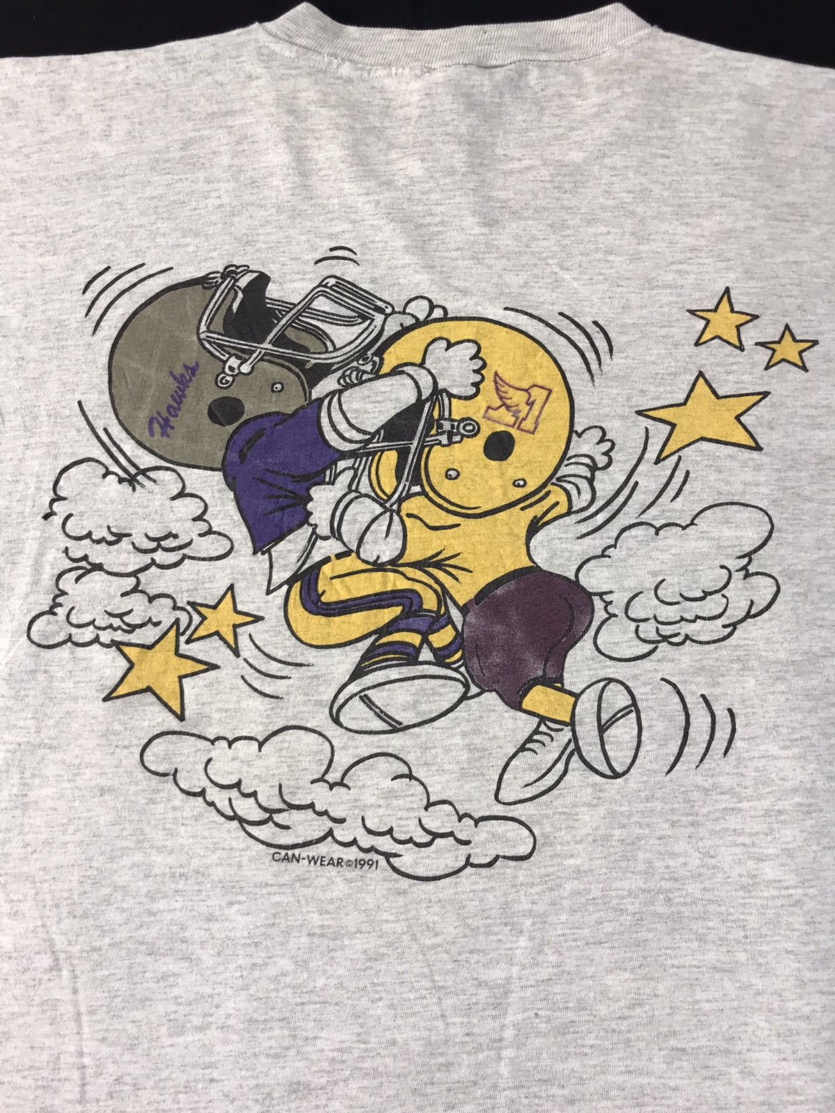 Vintage 90s 1991 Coupe Vanier Cup Golden Hawks Vs Mounties Tee R162j Size US L / EU 52-54 / 3 - 4 Thumbnail