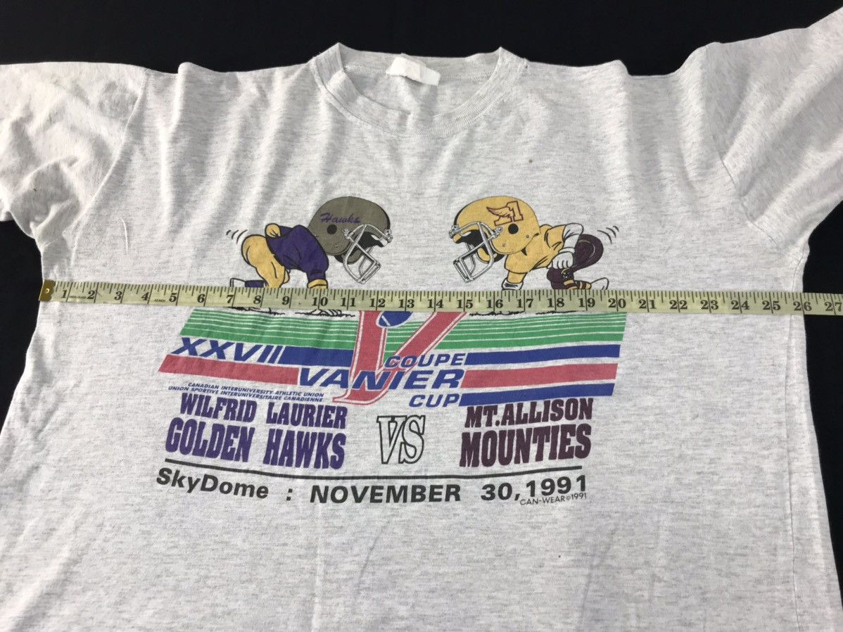 Vintage 90s 1991 Coupe Vanier Cup Golden Hawks Vs Mounties Tee R162j Size US L / EU 52-54 / 3 - 7 Thumbnail