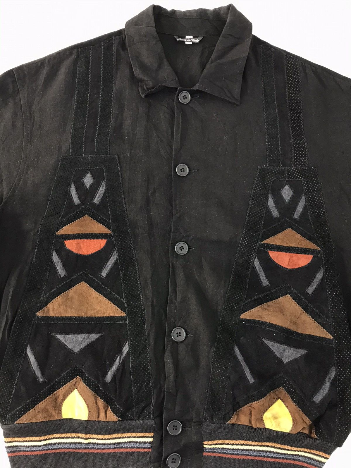 Cortigiani I Cortigiani Italy Made Jacket Abstract Design Button Style Size US L / EU 52-54 / 3 - 2 Thumbnail