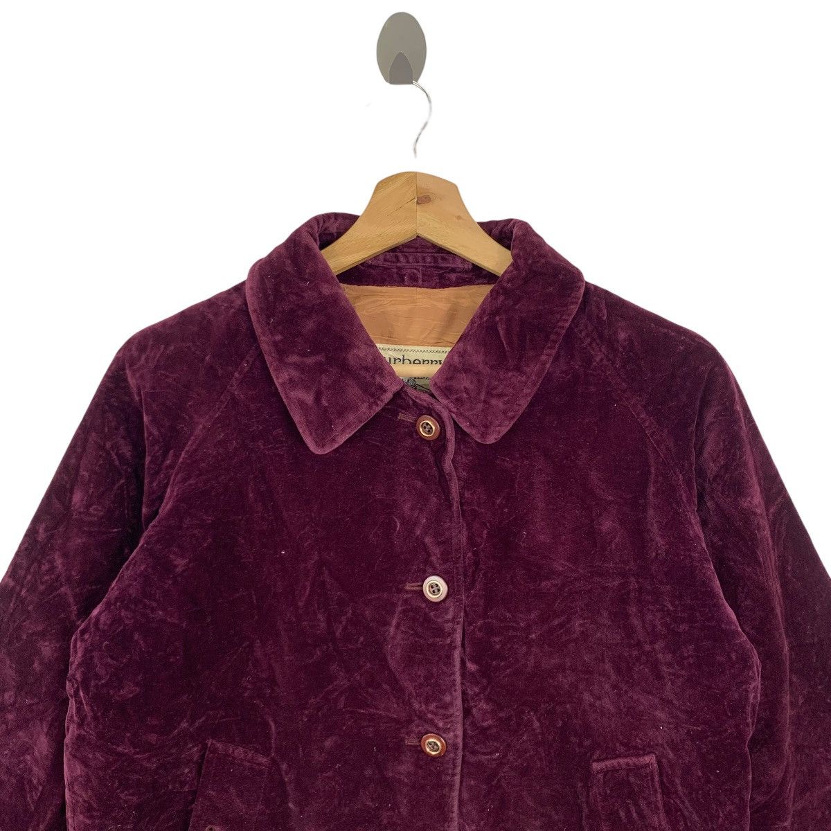 Burberry × Vintage Vintage Burberrys Velvet Bomber Zipper Jacket Size US M / EU 48-50 / 2 - 2 Thumbnail