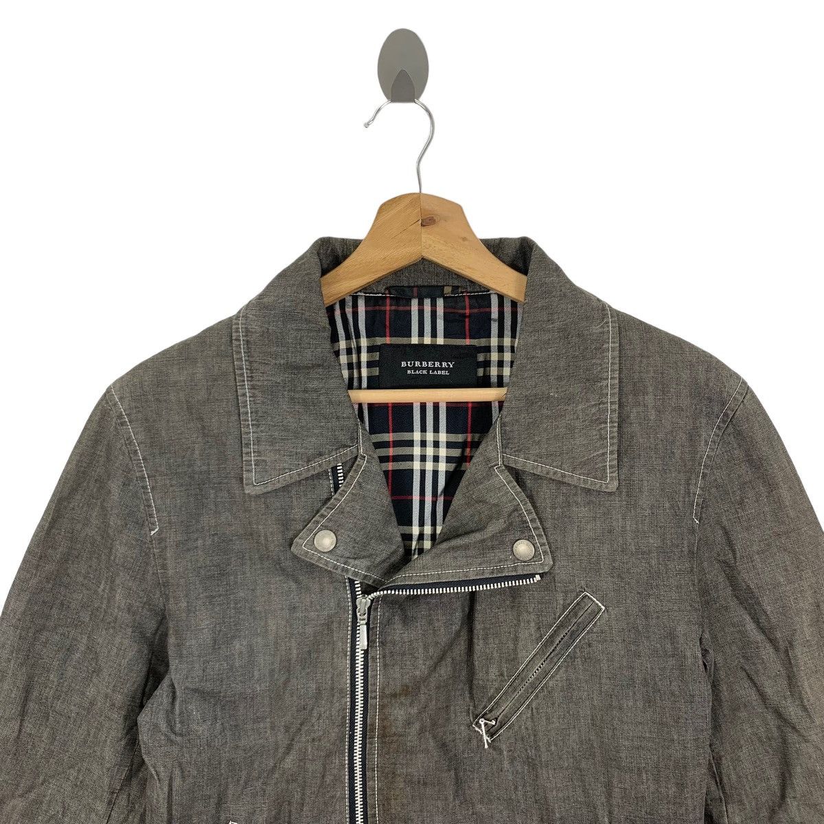 Burberry Vintage Burberry Black Label Bikers Jacket Size US M / EU 48-50 / 2 - 2 Thumbnail