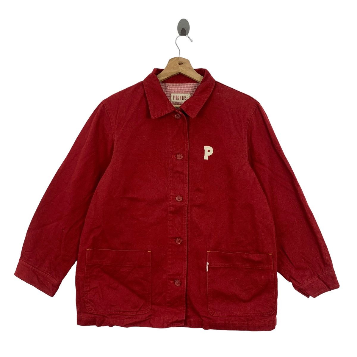 Japanese Brand × Pink House × Vintage Vintage 90s Pink House Button Chore Jacket Size US L / EU 52-54 / 3 - 2 Thumbnail