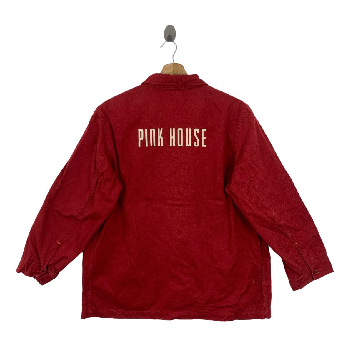 Japanese Brand × Pink House × Vintage Vintage 90s Pink House Button Chore Jacket Size US L / EU 52-54 / 3 - 1 Thumbnail