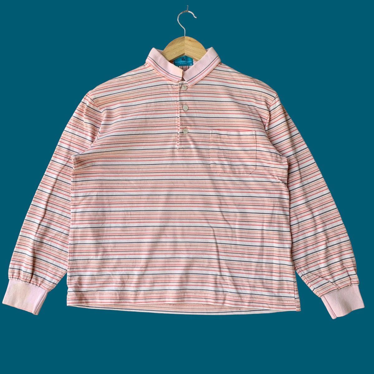 Vintage Vintage Mieru Avant-Garde Blue Label longsleeve Polo Tee Size US M / EU 48-50 / 2 - 1 Thumbnail