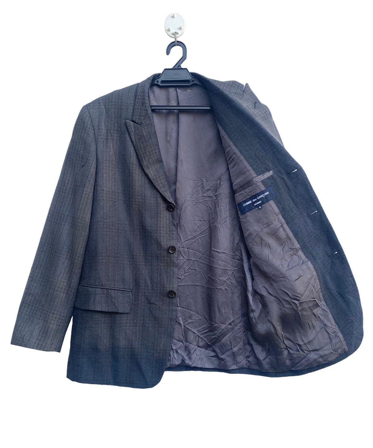 Comme des Garcons Homme Ad2004 Comme des Garcons tartan plaid faded blazer jacket Size US S / EU 44-46 / 1 - 1 Thumbnail