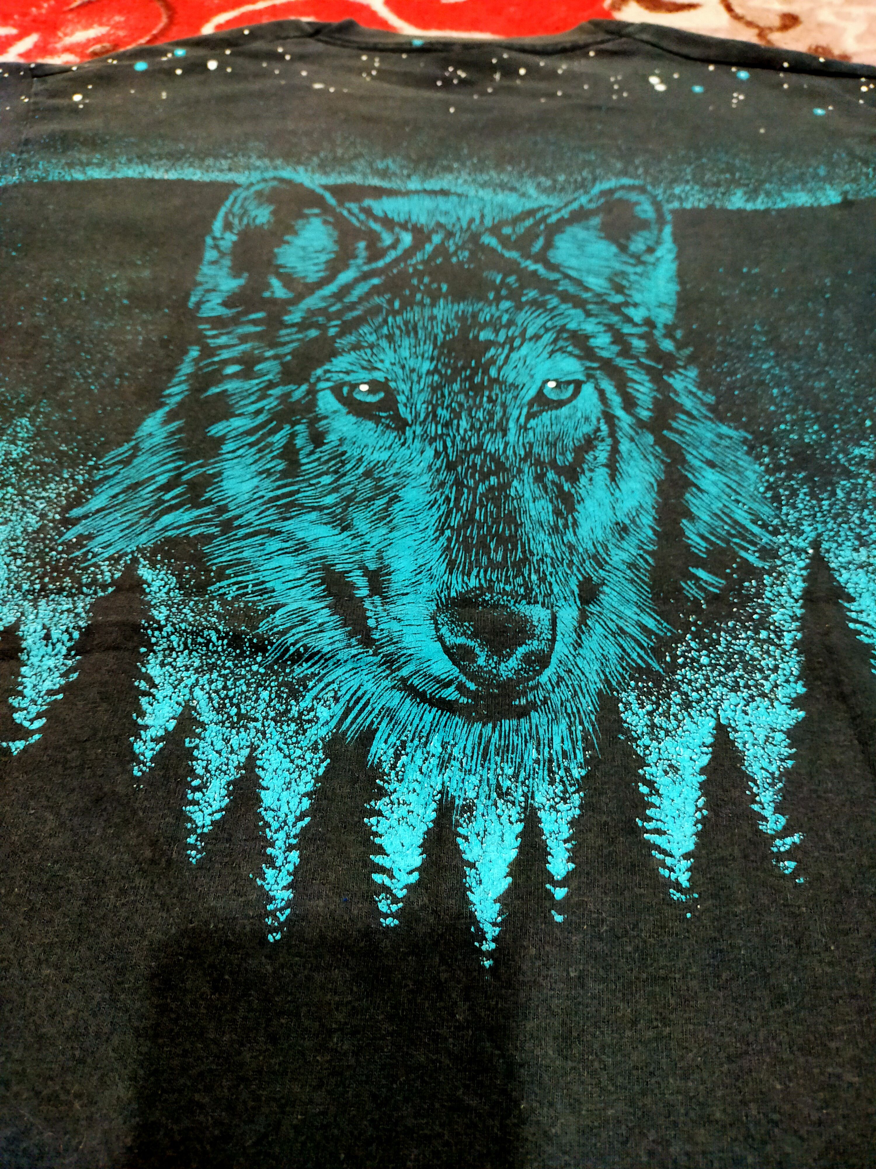 Fruit Of The Loom × Vintage Vintage 90's Wolf Full Print Thrashed tee Size US M / EU 48-50 / 2 - 5 Thumbnail