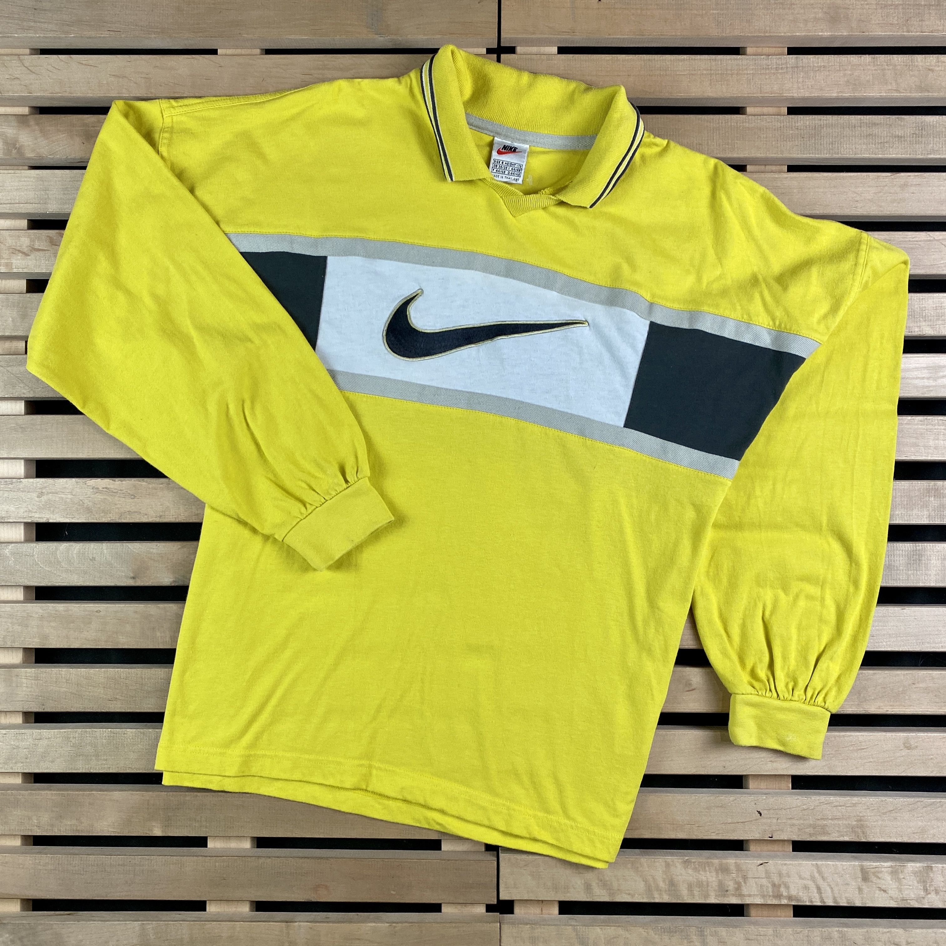 Nike × Vintage Mens Rugby Sweatshirt Nike Vintage Big Swoosh Size S Size US S / EU 44-46 / 1 - 1 Thumbnail