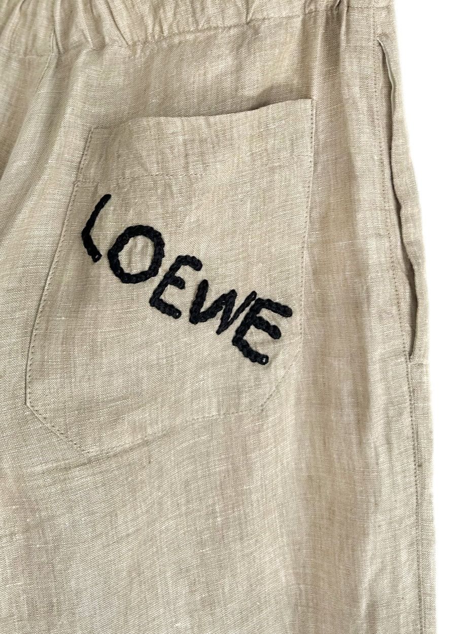 Loewe LOEWE Beige Linen Drawstring Pyjama Pants Size 27" / US 4 / IT 40 - 3 Thumbnail