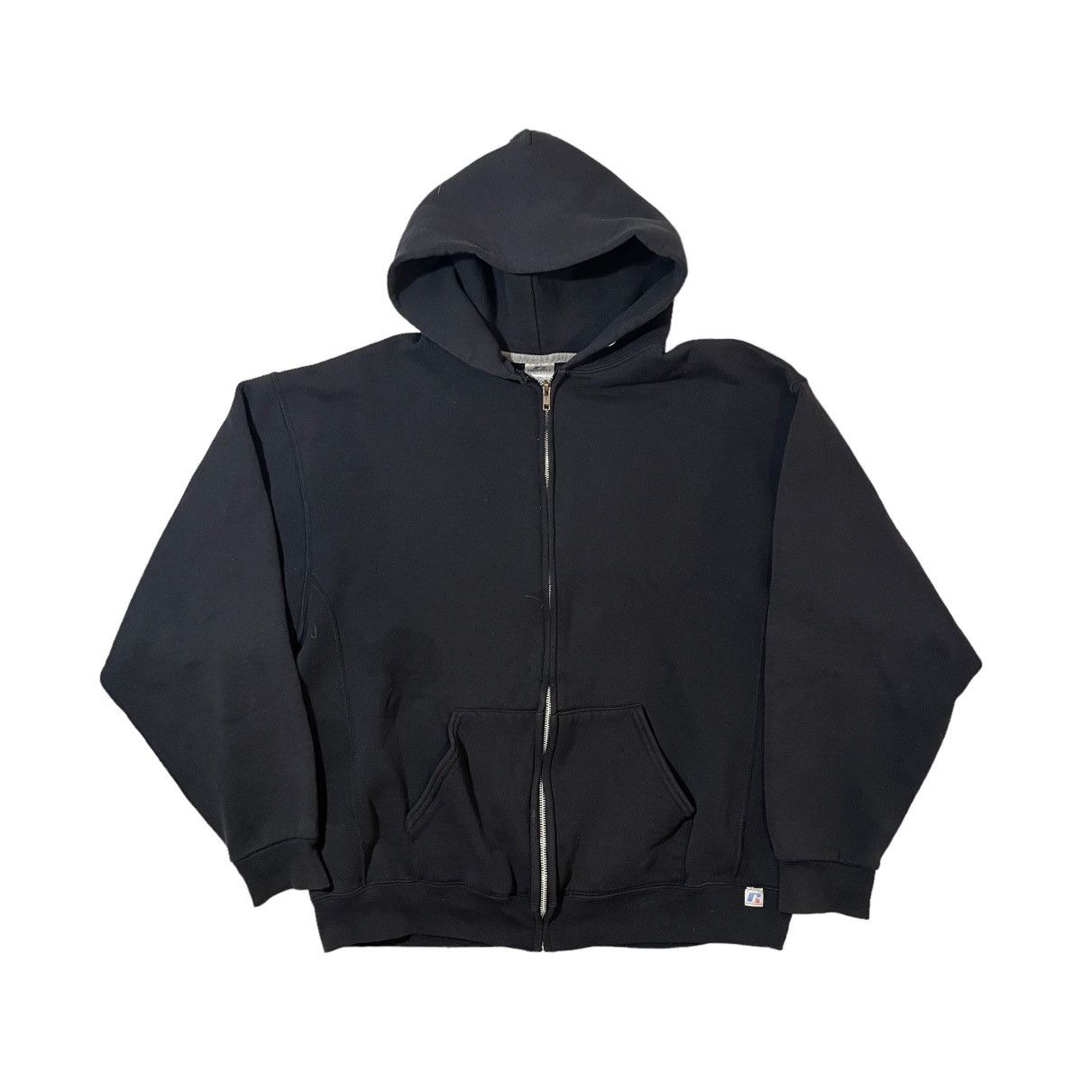 Vintage 90s Russell Athletic Zip Hoodie Black | Grailed