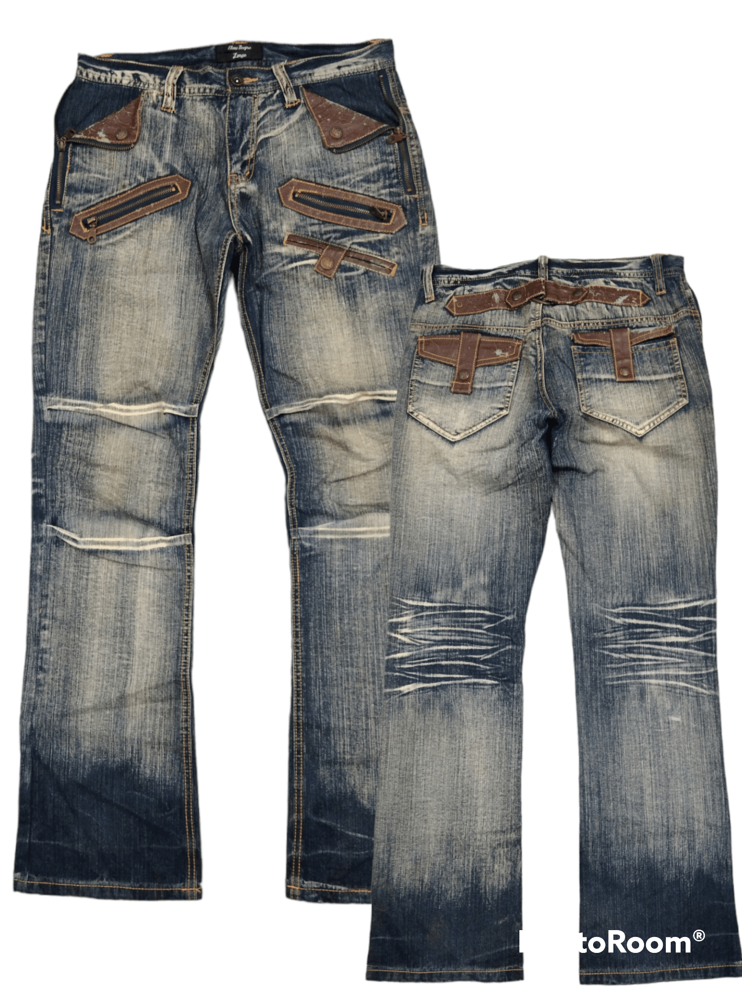 If Six Was Nine SiCK WASHED BLUE TACTICAL MULTIPOCKET DENIM PANTS Size US 32 / EU 48 - 1 Thumbnail