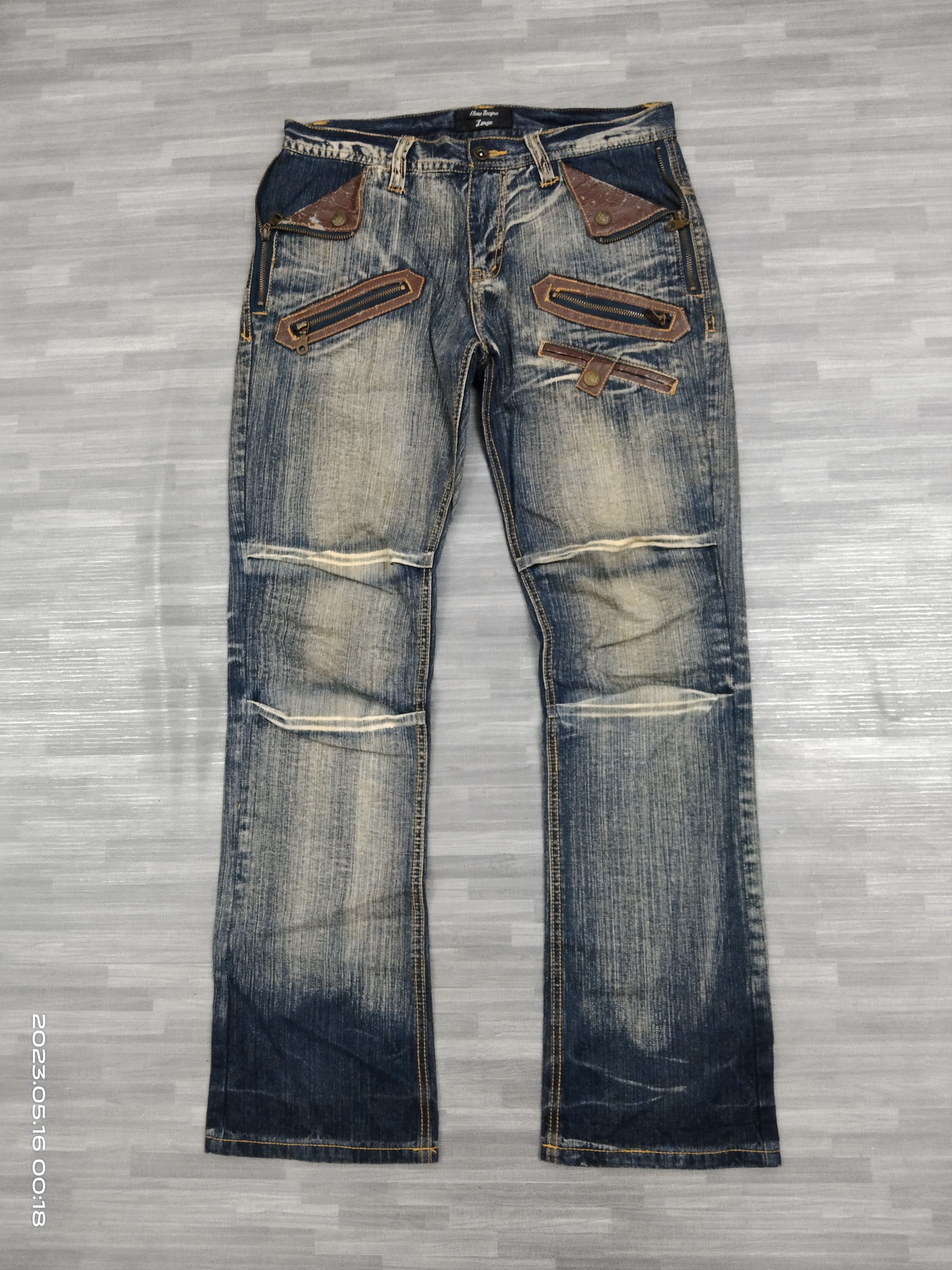 If Six Was Nine SiCK WASHED BLUE TACTICAL MULTIPOCKET DENIM PANTS Size US 32 / EU 48 - 2 Thumbnail
