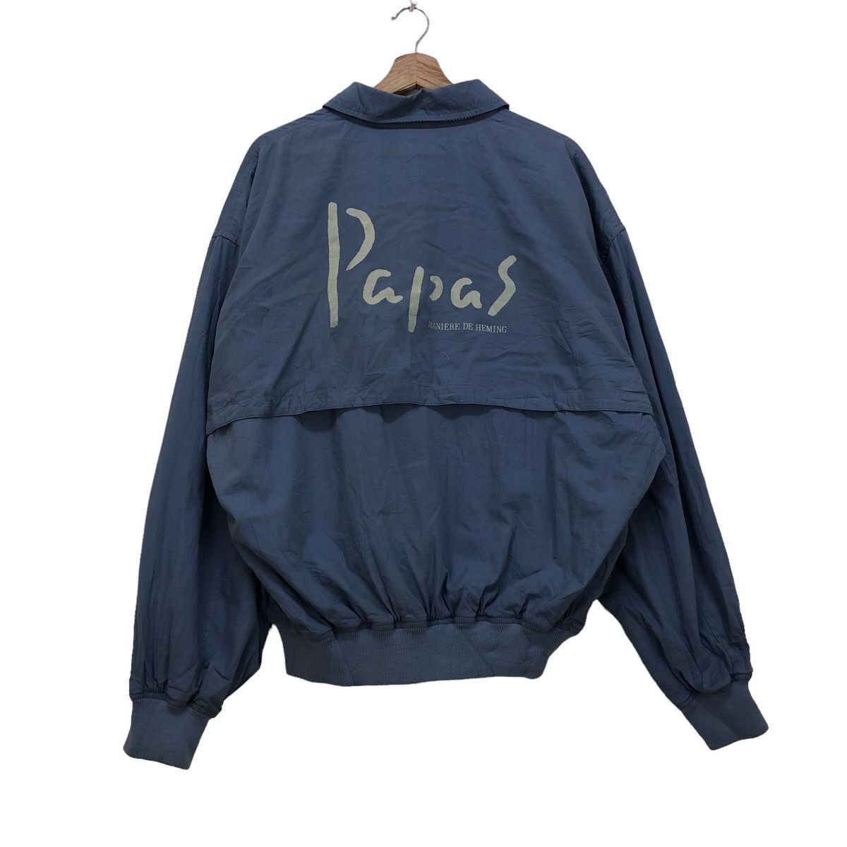 Japanese Brand Vintage Papas Bomber Spell Out Big Logo Jacket Size US XL / EU 56 / 4 - 1 Thumbnail