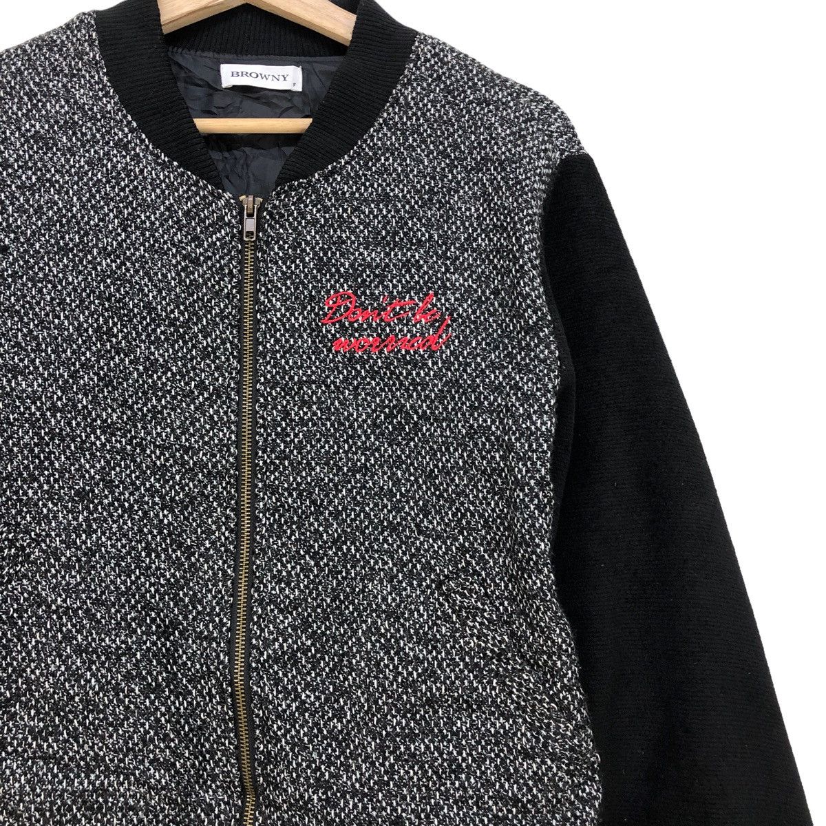 Japanese Brand Browny Tweed On Body Bomber Jacket Size US M / EU 48-50 / 2 - 4 Thumbnail