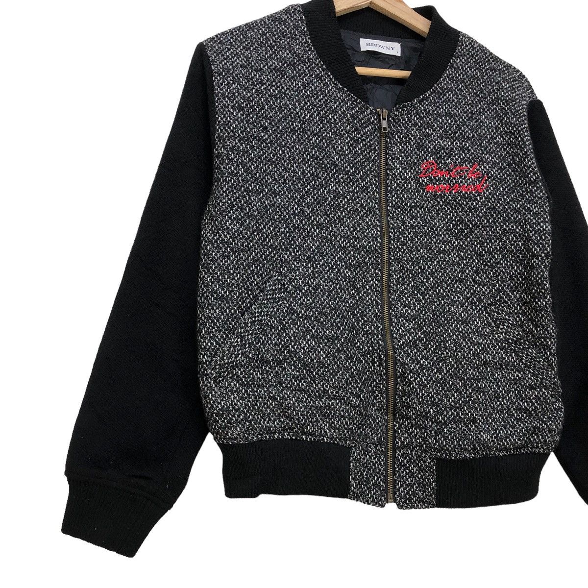 Japanese Brand Browny Tweed On Body Bomber Jacket Size US M / EU 48-50 / 2 - 7 Thumbnail