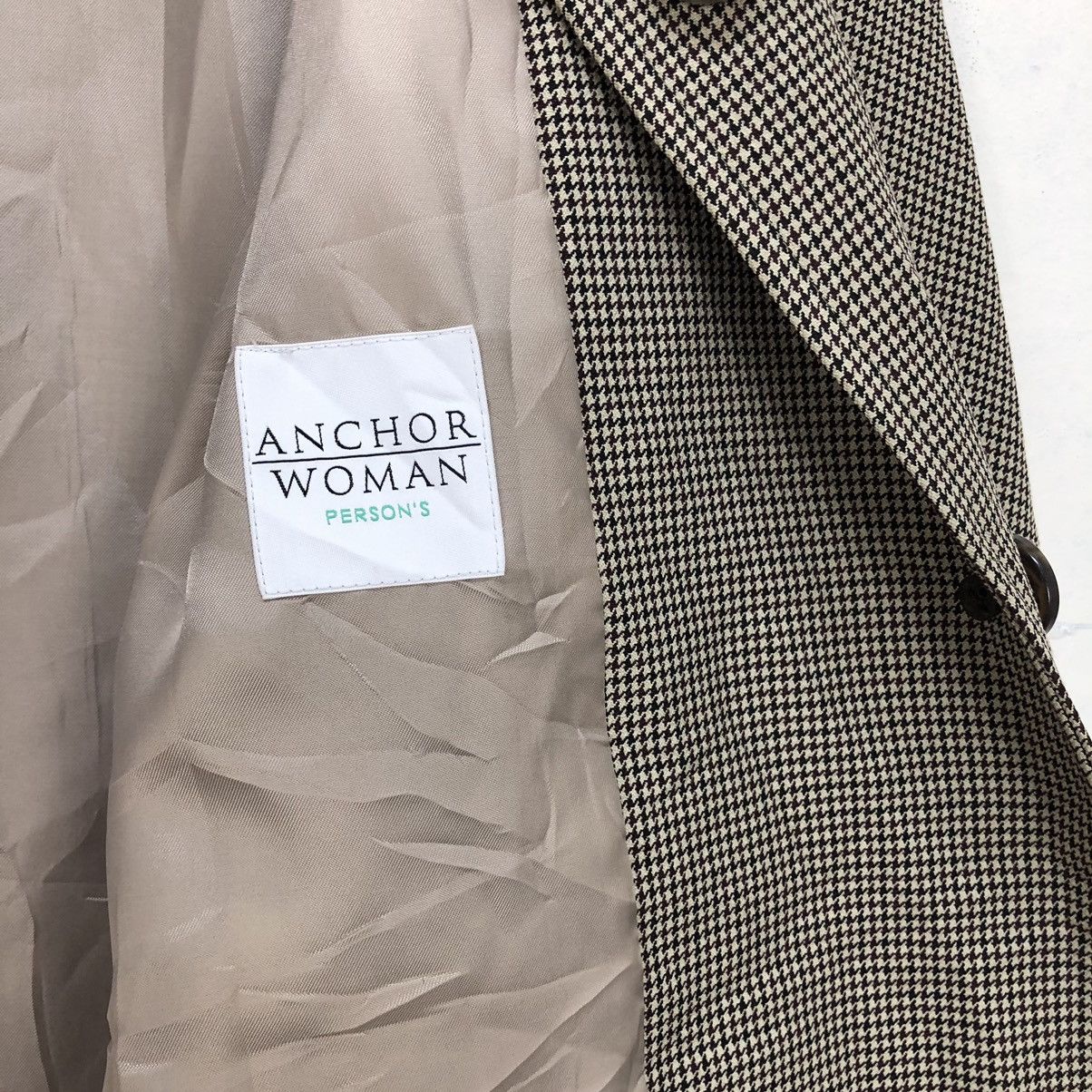 PERSON'S Persons Anchor Woman Small Plaid Checkered Long Coat Jacket Size M / US 6-8 / IT 42-44 - 6 Thumbnail