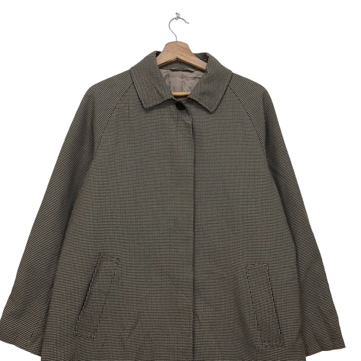 PERSON'S Persons Anchor Woman Small Plaid Checkered Long Coat Jacket Size M / US 6-8 / IT 42-44 - 3 Thumbnail